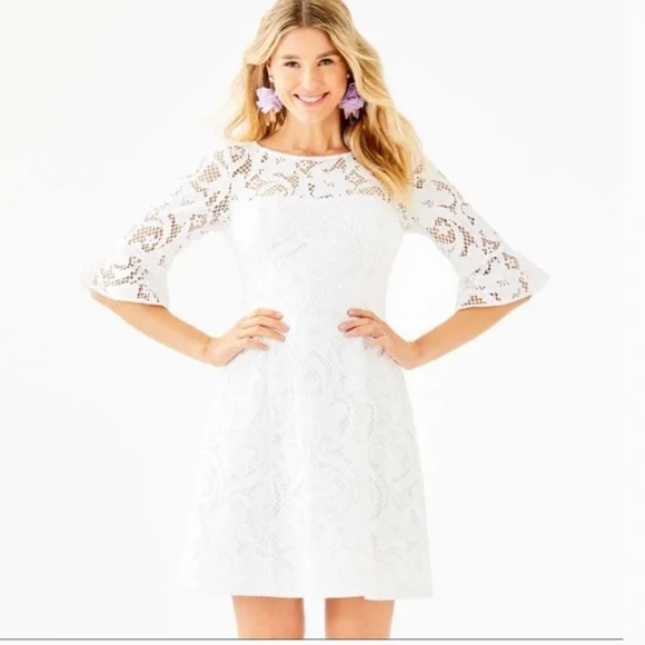 Lilly Pulitzer Dresses Nwt Lilly Pulitzer Allyson Dress Resort White Floral Vines Lace Poshmark
